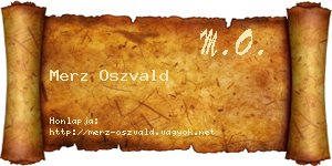 Merz Oszvald névjegykártya